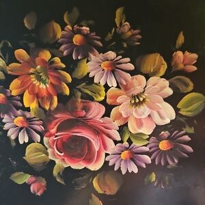 Floral Art TRAY.  with Vibrant Colors